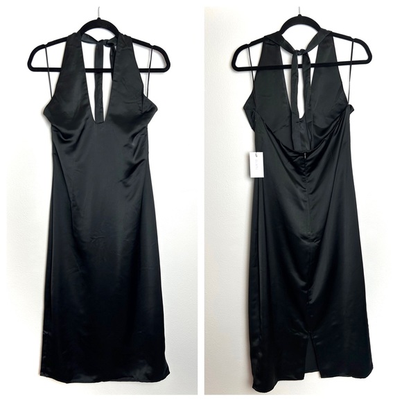 Jason Wu Black Satin Halter Dress MIDI NWT - Picture 11 of 11